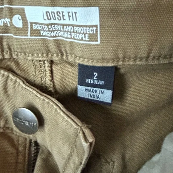 Carhartt Women’s Loose Fit Tan Cargo Canvas Pants SZ 2 - Picture 6 of 11